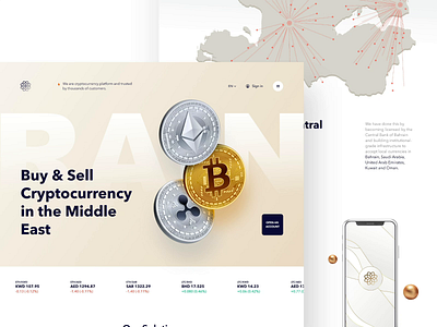 Cryptocurrency Trading Website Redesign Concept animation bitcoin blockchain branding clean coin coins crypto cryptocurrency design flat homepage icon landing minimal typogaphy ui ux web website
