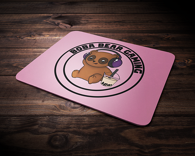 Boba Bear Gaming Mouse Pad Mockup branding design illustration logo vector