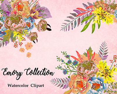 Emory Collection design illustration instant download png printables watercolor watercolor florals watercolor flower watercolor flowers watercolor illustration wedding design