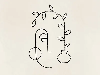 simplicity abstract art contemporary design digital art face illustration illustrator leaf minimal minimalism rustic vector