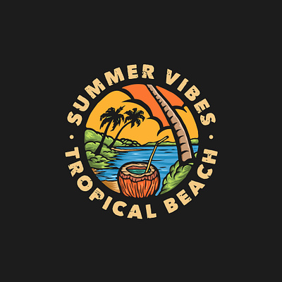 Summer Vibes beach drawing illustrator logo procreate retro summer summer camp summer party summertime tropical tshirt vintage