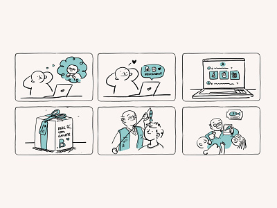 Storyboard ❘ Experience for the elderly doodle illustration procreate storyboard