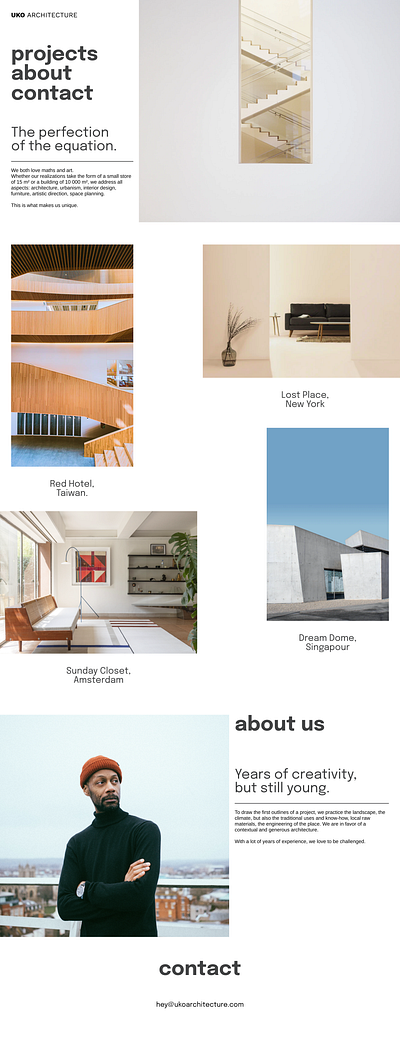 Webdesign — UKO Architecture architecture art direction branding branding design design ui ux uxui web design webdesign website
