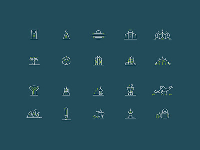 Saudi Landmark iCons design icon iconset landmarks logo simplicity ui ux