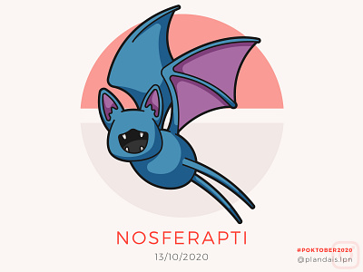 Nosferapti - Poktober 2020 bat design draw drawing illustration illustrator nosferapti october octobre pokemon pokemon art poktober poktober2020 thirteen thirteenth treize vector zubat