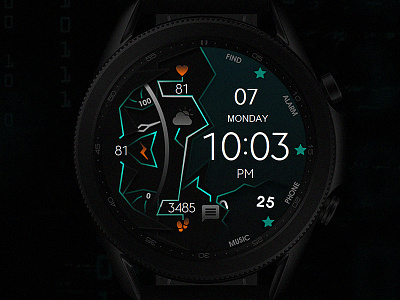 Watch Face - Cyber active classic cyber cyberpunk design digital electronics galaxy watch galaxywatch graphic design illustration samsung smart smartwatch sport tech technology watch watchface wearable