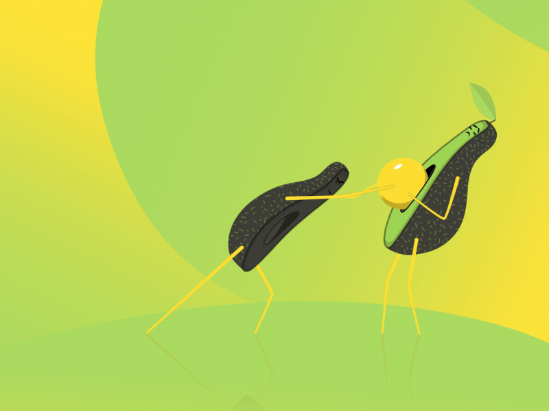 The struggle is real 2d animation after effects animation avocado illustration illustrator mograph motion design motion graphics struggle
