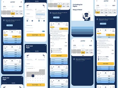Porter Airlines Redesign airline airlineapp blue concept design flight mobile toronto