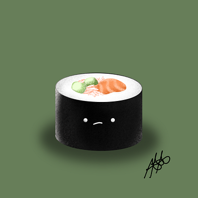 Sad Sushi animated animation art chibi comic cute design design art digital illustration digitalart doodle doodleart graphic design ipad ipadart logo procreate support sushi sushi roll