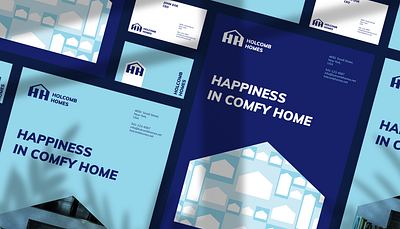 Holcomb Homes logo & brand identity behance blue brand branding design dribbble logo logotype real estate realestate visual identity