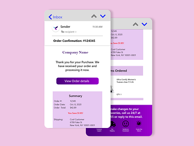 Daily UI 017- Email Receipt 100daychallenge adobe xd customer support dailyui dailyuichallenge design challenge email design email invoice email receipt invoice mobile app design order confirmation receipt uidesign ux ui