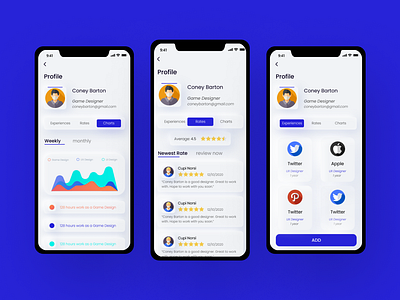 Job Finder - Profile Screen app art design flat icon logo minimal type ui ux
