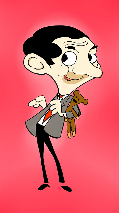 Mr. Bean Sketch (hand drawn) 2d 2d art animation art cartoon cartoons design flat hand drawn handdrawn illustration krita minimal mr bean sketch