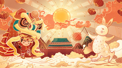 国庆中秋插画 illustration 中秋 国庆 插画