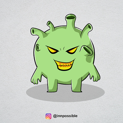 Covid Monster cartoon cartoon character coronavirus covid 19 illustration