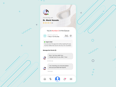 Waiting Page for Doctor consultation consultation ui doctor app queue ui ui concept ui design ui kit of doctor app ui kit of doctor app video call video consultation video consultation ui video consultation ui waiting