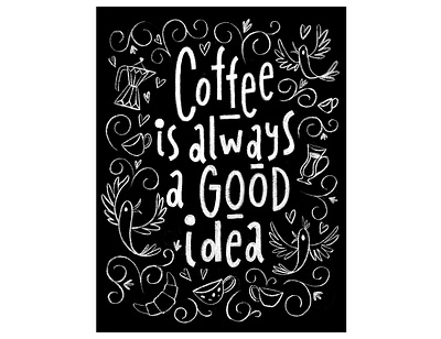 Coffee chalkboard lettering design. black blackboard cafe chalk chalk lettering chalkboard coffee coffee cup design espresso idea illustration poster