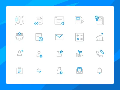 Icons set for Mutual Fund Portal finance icon icon set iconography mutual fund sketchapp stroke icons ui vector