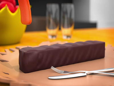 Chocolate 3d graphic model simulation