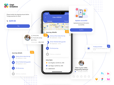 TruckGo - Logistics Mobile App app app design creative design drive driver app mobile ui ui kit