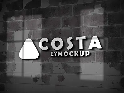 Free Wall 3d Logo Mockup download mockup logo psd