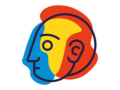 The Head color colors design human humans illustration illustrator line lines logo minimal minimalism vector
