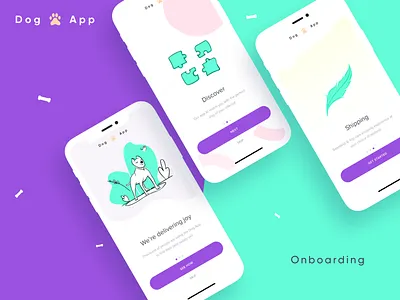 Dog App - Find a Perfect Pet Dog dog ios ios app design mobile app design onboarding onboarding screen ui