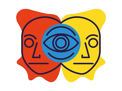 The Eye color colors design human humans illustration illustrator line lines logo minimal minimalism