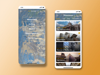 Art Guide App app app design application art artist culture design exhibitions museums product sketch ui ui design uidesign uxdesign