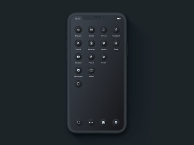 Neumorphic iOS14 Homescreen app icons homescreen icons ios14 mobile neumorphic neumorphism widget