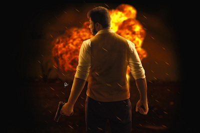 Explosion design illustration photomanipulation photoshop poster