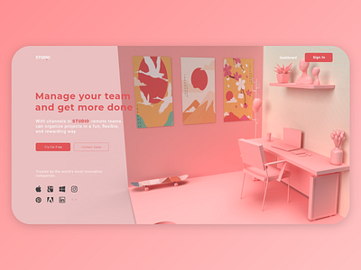 Studio 3d 3d art 3dart abstract adobe branding colors design geometric illustration landing photoshop product render ui uiux web webdesign website