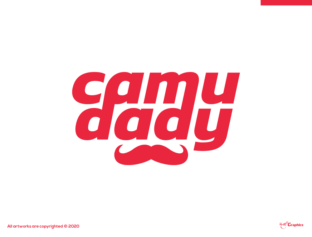 camudady logo brand | Daya Graphics beard beard logo branding camudady daddy dayagraphics event branding flat illustration illustrator logo logotype minimal red