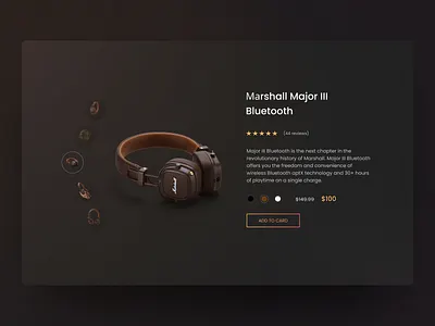 Marshall Major lll product card desktop desktop design e commerce ecommerce headphones interface landing landingpage marshall product card product page shop ui ux ui design uidesign uiux user web design webdesign website