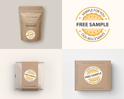 Free Sample Stamp box sample branding design flat free free sample graphic design illustration minimal packaging sample stamp ui