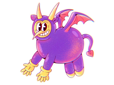 Flying devil 1930s cartoon cartoon character cartoon illustration character character design characterdesign demon devil funny character hell illustration illustration art lowbrow lowbrow art lowbrowart procreate retro vectorart vintage