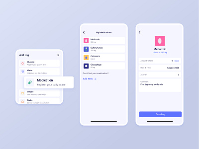 Sukar Diabetes Medication Log android app app diabetes diabetic form ios ios app ios design medical app medication mobile app pills