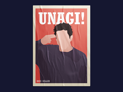 Ross Geller 2dillustration design designer dribbbleshot flatdesign flatillustration flatvector friends illustration illustration design poster poster design ross unagi vector