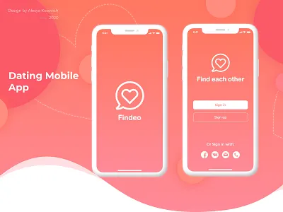 Dating mobile app - Findeo dating app dating logo dating mobile app design interaction design mobile app mobile app design mobile application design mobile design mobile ui mobile ux mobile ux design ui ui design user interface ux ux design