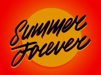 Summer Forever brush pen calligraphy hand lettering illustration lettering logotype mark script type typography