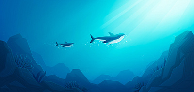 Artworks for ocean environment and research1 animal art direction artwork illustration ocean photoshop photoshop illustration scene design