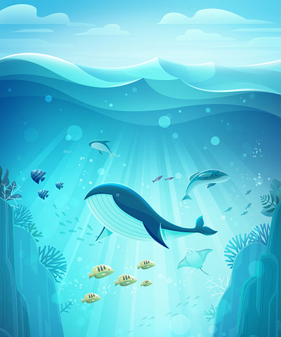 Artworks for ocean environment and research3 animal animation artwork art direction artwork concept art illust illustration ocean photoshop photoshop artwork