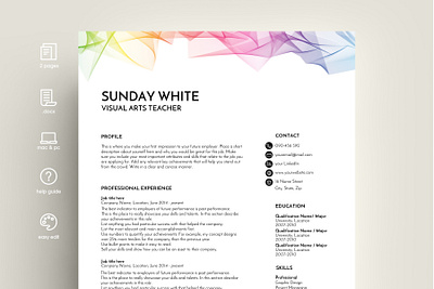 resume template, CV template, CV design, rainbow clean resume creative resume curriculum vitae cv cv template download free modern modern resume professional resume resume cv resume template template