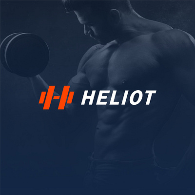 Heliot - Gym Logo Design design dumbell dumbell logo fitness fitness app fitness logo gym gym app gym logo gym logo design h logo health healthcare logo sport sports sports logo weight workout workout app