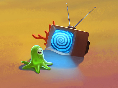 Zombie TV calendar character fun illustration polygraphy print slug tv zombie