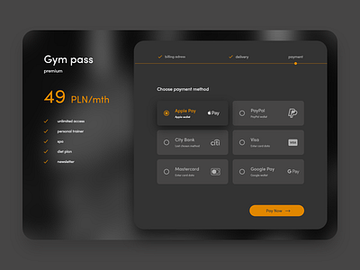 gym checkout dark mode apple pay checkout dark mode dark theme e comerce e payment e shop ecommerce ecommerce shop online payment payment methods