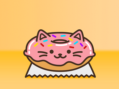 Cat Food - Donut animal cartoon cat character cute design donut food happy illustration illustrator instagram jclovely kawaii kitty smile sprinkles sweet threadless vector