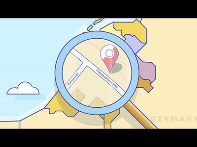 Volcano Animation - Amsterdam amsterdam animation construction design flat magnifying glass map motion netherlands world