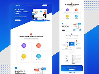 Pixelweb Digital Agency landing page clean ui divi illustraion landing page landingpage typography web design wordpress wordpress design wordpress development