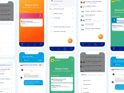 Project management mobile application app application blue button card component design management menu mobile mobile app navbar orange project sketch slick smooth typography ui ux